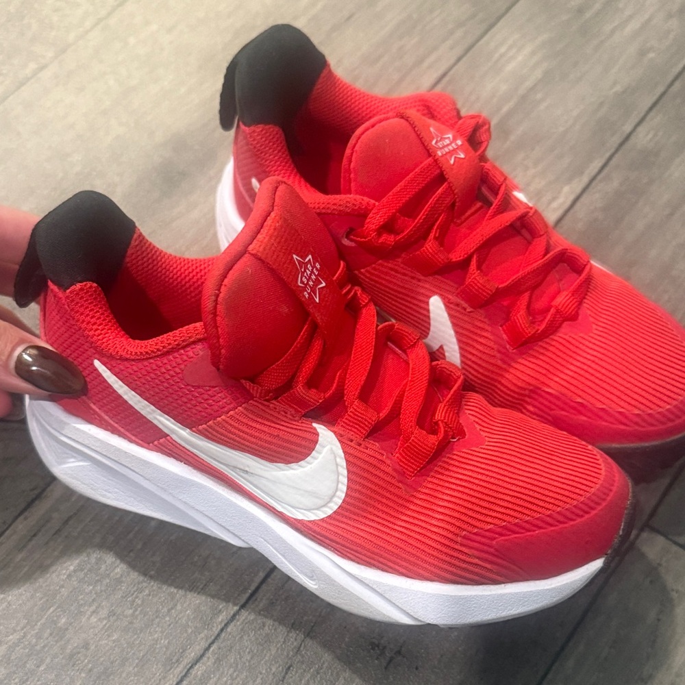 Nike Kids Red and White Sneakers